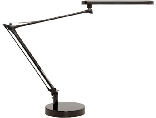 Candeeiro de escritorio uniluxled 5,6w duplo braco articulado abs e aluminio preto base 19 cm diametro , Unilux , 154386 , 3595560005796